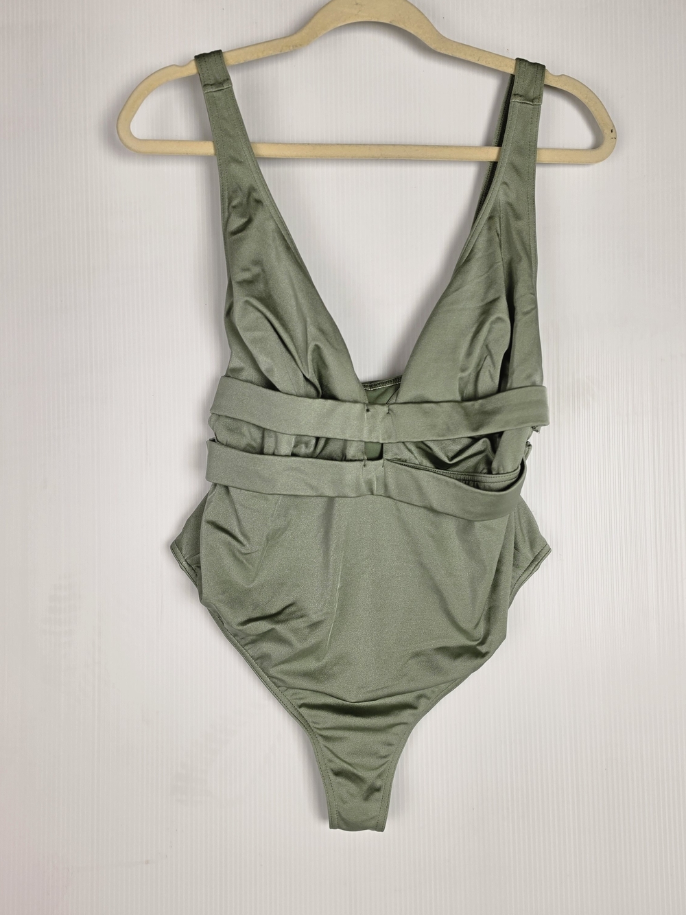 ASOS Olive Green One-Piece Swimsuit with V-Neck